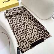 Uubags | Fendi FF scarf in brown 180x30cm - 3