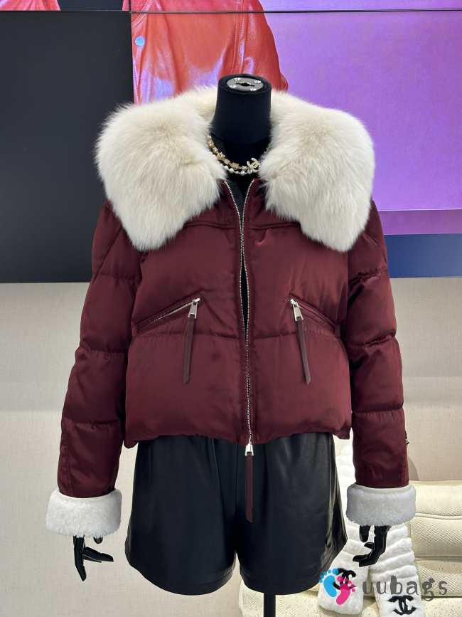 Uubags | MaxMara Down Jackets Fur Collar In Red - 1