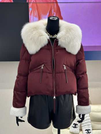 Uubags | MaxMara Down Jackets Fur Collar In Red