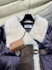 Uubags | Miu Miu Fur Integrated Down Cotton Jacket In Purple - 2