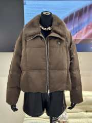 Uubags | Miu Miu Down Jackets Fur Collar In Brown - 1