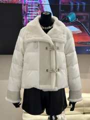 Uubags | Miu Miu Fur Integrated Down Cotton Jacket In White - 1