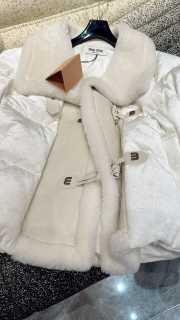 Uubags | Miu Miu Fur Integrated Down Cotton Jacket In White - 6