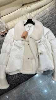 Uubags | Miu Miu Fur Integrated Down Cotton Jacket In White - 5