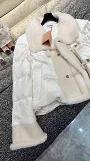 Uubags | Miu Miu Fur Integrated Down Cotton Jacket In White - 4