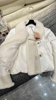 Uubags | Miu Miu Fur Integrated Down Cotton Jacket In White - 3