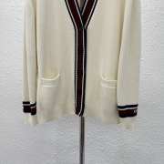 Uubags | Gucci white wool knit cardigan with intarsia  - 4