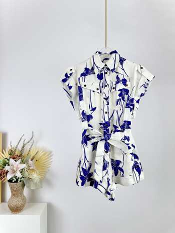 Uubags | Zimmermann Acacia Floral Printed Playsuit In Blue