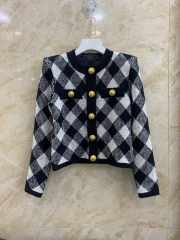 Uubags | Balmain gingham tweed short jacket - 1