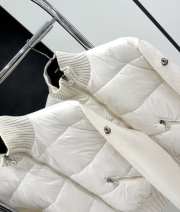 Uubags | Moncler wool turtleneck knit patchwork zipper short down jacket white - 4