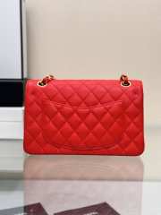 Uubags | Chanel classic red bag caviar leather with gold hardware 23cm - 2