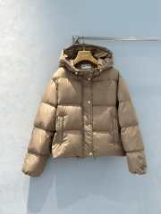 Uubags | Miu Miu medium-weight technical pongé down jacket in beige - 1