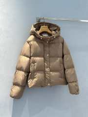 Uubags | Miu Miu medium-weight technical pongé down jacket in beige - 3