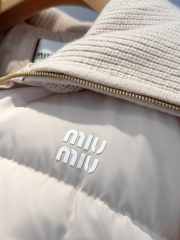 Uubags | Miu Miu Logo Printed Padded Puffer Jacket In Beige - 5