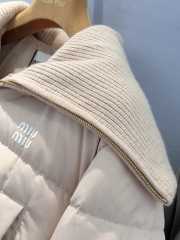 Uubags | Miu Miu Logo Printed Padded Puffer Jacket In Beige - 4