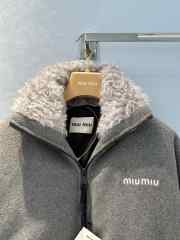 Uubags | Miu Miu Fleece Down Jacket In Grey - 3