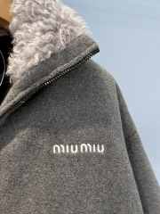 Uubags | Miu Miu Fleece Down Jacket In Grey - 4