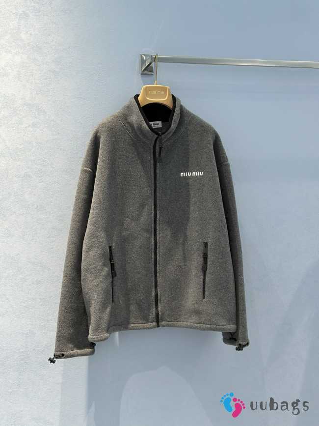 Uubags | Miu Miu Gray Fleece Jacket In Gray - 1