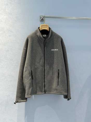 Uubags | Miu Miu Gray Fleece Jacket In Gray