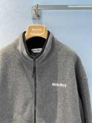 Uubags | Miu Miu Gray Fleece Jacket In Gray - 5