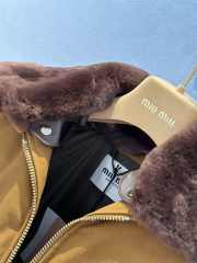 Uubags | Miu Miu Gabardine down jacket in yellow - 4