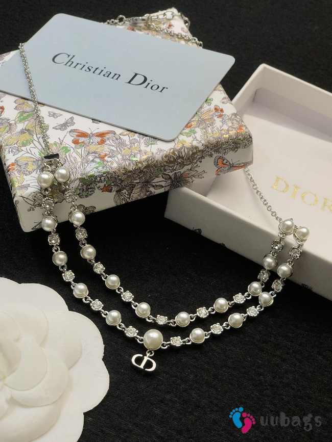 Uubags | Dior pearl silver necklace - 1