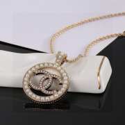 Uubags | Chanel Logo gold pearl necklace  - 6