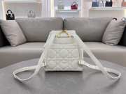 Uubags | Medium Dior Caro Backpack Latte Macrocannage Lambskin 23x26.7x12.5cm - 4