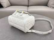 Uubags | Medium Dior Caro Backpack Latte Macrocannage Lambskin 23x26.7x12.5cm - 5