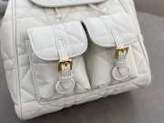 Uubags | Medium Dior Caro Backpack Latte Macrocannage Lambskin 23x26.7x12.5cm - 3