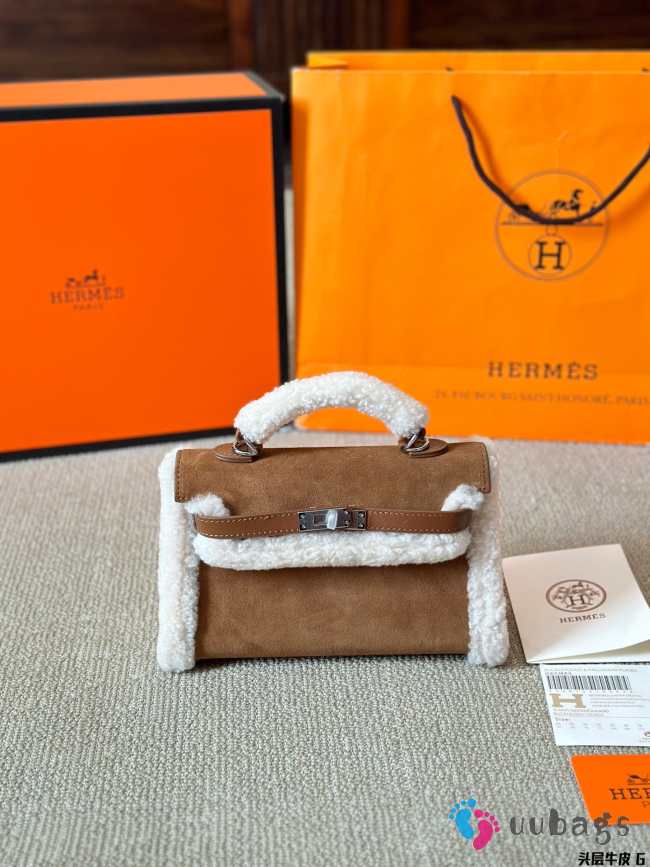 Uubags | Hermes Kelly Mini Teddy Bag 19x12x6cm - 1