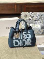 Uubags | Dior Toujours Bag Blue And Black Miss Dior Graffiti Printed Water-Repellent Fabric - 4