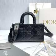 Uubags | Dior Small Lady D-Sire My ABCDior Bag Black Macrocannage Crinkled Calfskin 26x15x8cm - 1