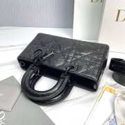 Uubags | Dior Small Lady D-Sire My ABCDior Bag Black Macrocannage Crinkled Calfskin 26x15x8cm - 4