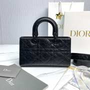 Uubags | Dior Small Lady D-Sire My ABCDior Bag Black Macrocannage Crinkled Calfskin 26x15x8cm - 5