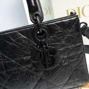 Uubags | Dior Small Lady D-Sire My ABCDior Bag Black Macrocannage Crinkled Calfskin 26x15x8cm - 6