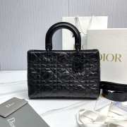 Uubags | Dior Medium Lady D-Sire My ABCDior Bag Black Macrocannage Crinkled Calfskin 30x20x13cm - 1