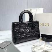 Uubags | Dior Medium Lady D-Sire My ABCDior Bag Black Macrocannage Crinkled Calfskin 30x20x13cm - 6