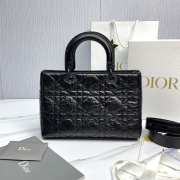 Uubags | Dior Medium Lady D-Sire My ABCDior Bag Black Macrocannage Crinkled Calfskin 30x20x13cm - 3