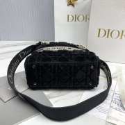 Uubags | Dior Medium Lady D-Lite Bag Ecru Cannage Lambskin Shearling In Black 24x21x12cm - 3