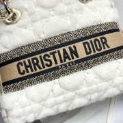 Uubags | Dior Medium Lady D-Lite Bag Ecru Cannage Lambskin Shearling In Beige/White 24x21x12cm - 6