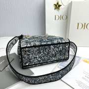 Uubags | Dior Medium Lady D-Lite Bag Latte Embroidery with Blue Dior Around the World Motif - 3