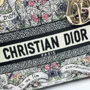 Uubags | Dior Medium Lady D-Lite Bag White Embroidery with Multicolor Dior Around the World Motif  24x21x12cm  - 3