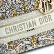 Uubags | Dior Medium Lady D-Lite Bag Beige Embroidery with Multicolor Dior Around the World Motif  24x21x12cm  - 4