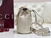 Uubags | Gucci GG Marmont mini backpack white matelassé chevron leather 20x19x11cm - 6