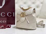 Uubags | Gucci GG Marmont mini backpack white matelassé chevron leather 20x19x11cm - 4