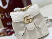 Uubags | Gucci GG Marmont mini backpack white matelassé chevron leather 20x19x11cm - 3