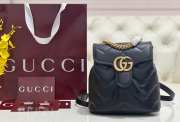 Uubags | Gucci GG Marmont mini backpack black matlassé chevron leather 20x19x11cm - 1