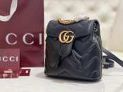 Uubags | Gucci GG Marmont mini backpack black matlassé chevron leather 20x19x11cm - 3