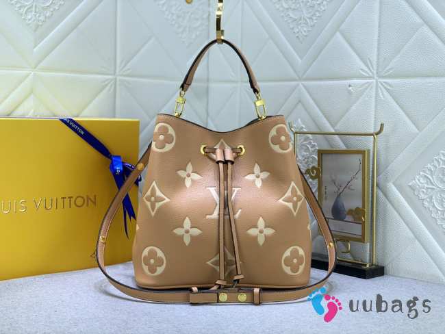 Uubags | Louis Vuitton M45808 NeoNoe MM Bucket Bag In Arizona/Beige 26x26x17.5cm - 1